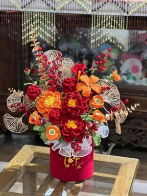 Cách làm hoa len handmade lẻ dịp tết 