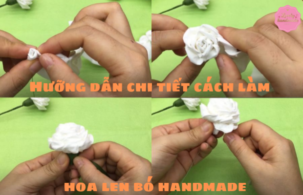 Hướng dẫn chi tiết làm hoa len bó handmade